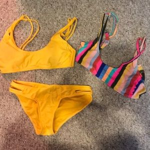 Yellow and stripped bikini